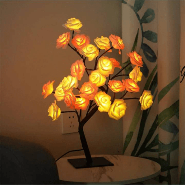 LED Lamp Rose Flowers